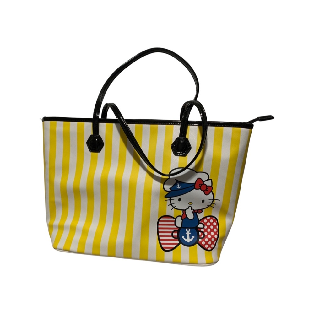Sanrio Hello Kitty x Daphne Hong Kong Striped Zippered Tote Purse NWT